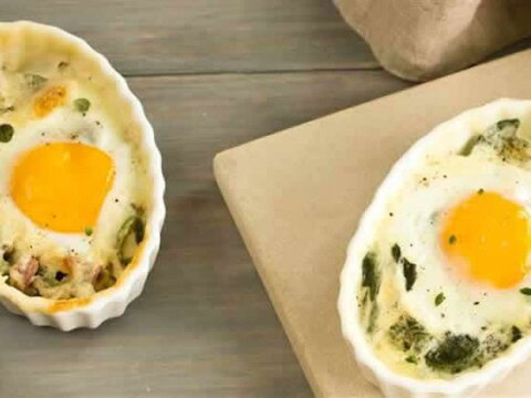 Ramequin aux oeufs et poireau au cookeo
