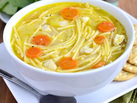 pâtes au bouillon de volaille