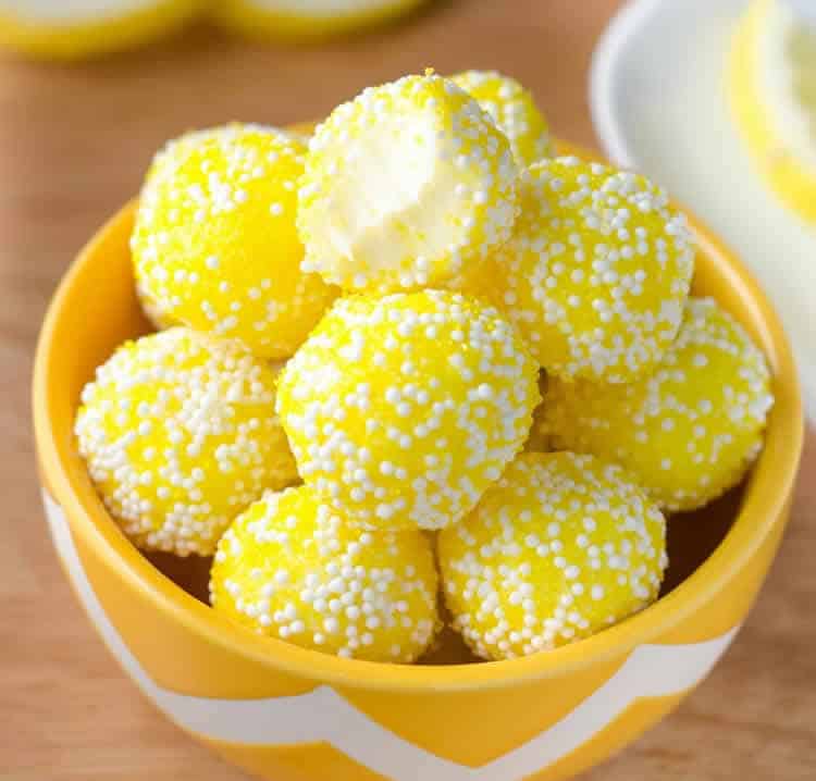 Truffes citronnées au chocolat blanc