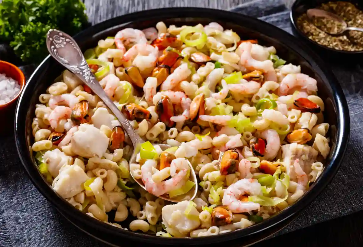 pâtes aux crevettes et poireaux au Cookeo