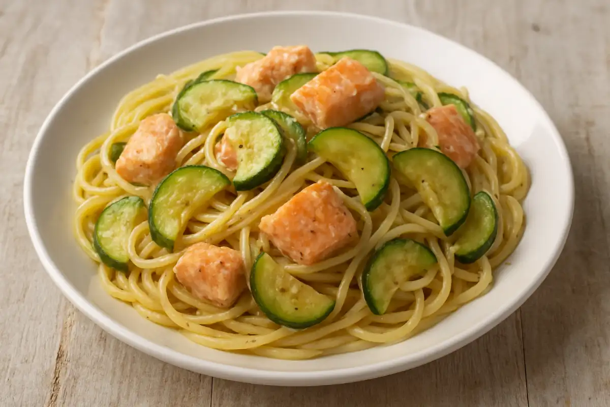 spaghetti au saumon et courgettes au cookeo