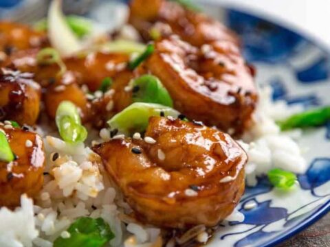Crevettes au miel et à l'ail au cookeo