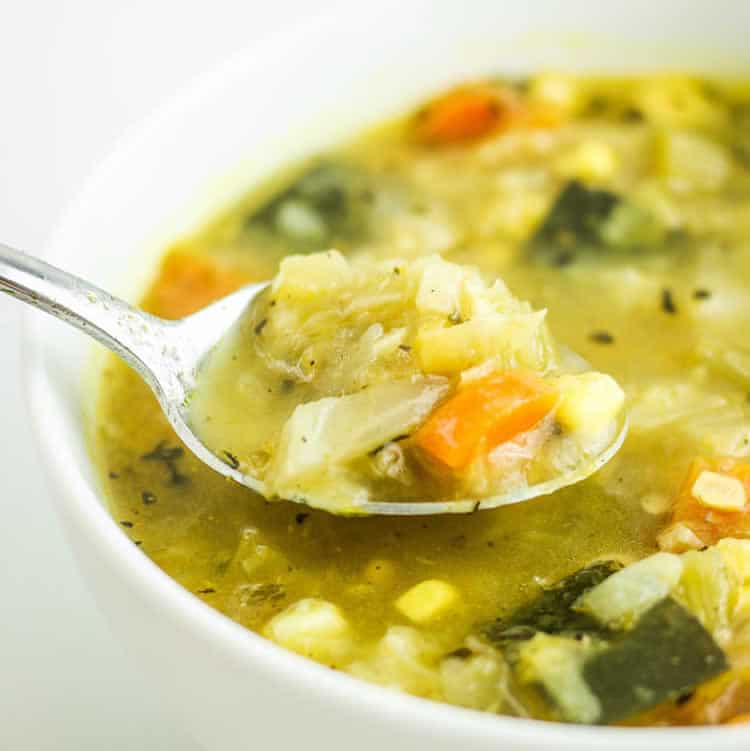 Potage au chou carotte et courgettes