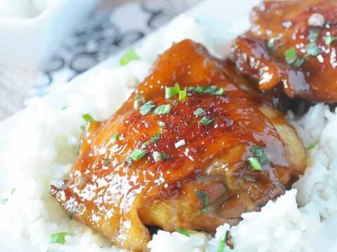 Poulet au caramel et soja au cookeo
