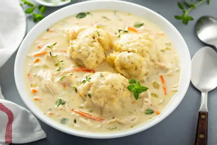 Poulet aux boulettes de farine