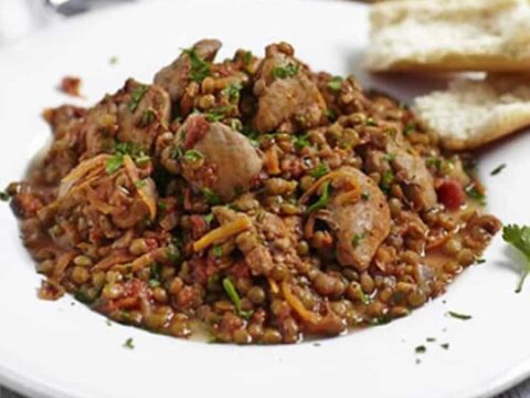 Poulet aux lentilles corail au cookeo