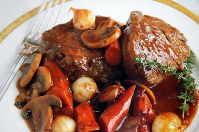Filet mignon bourguignon au cookeo