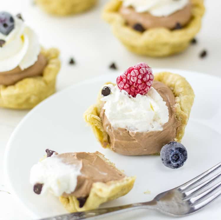 Mini tartes à la crème au chocolat