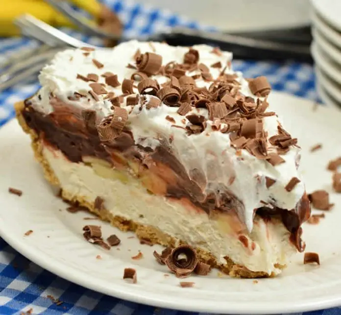 Tarte à la crème chocolat et aux bananes