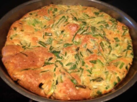 Clafoutis aux poireaux et asperges