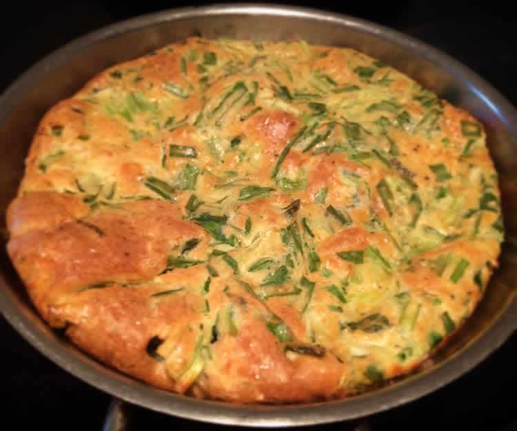 Clafoutis aux poireaux et asperges