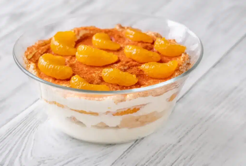 Dessert mandarine à la crème