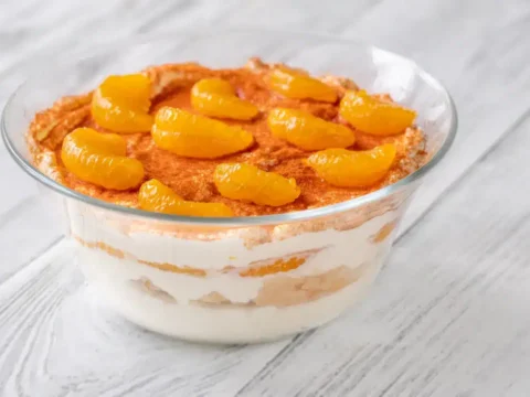 Dessert mandarine à la crème
