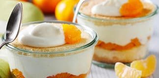 Dessert mandarine à la crème