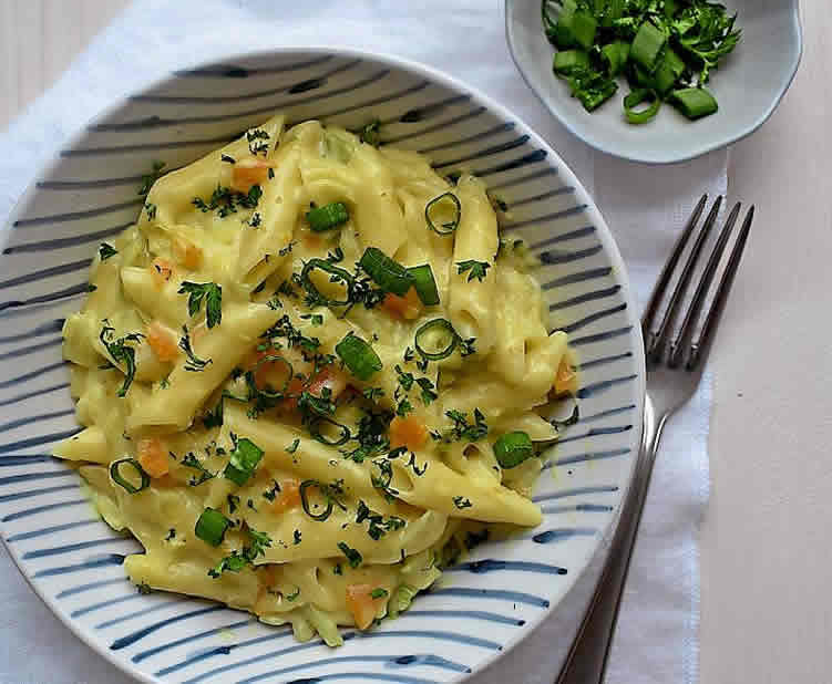 Penne au chou et carotte au thermomix
