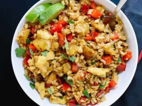 Riz thaï à l'ananas et poivron