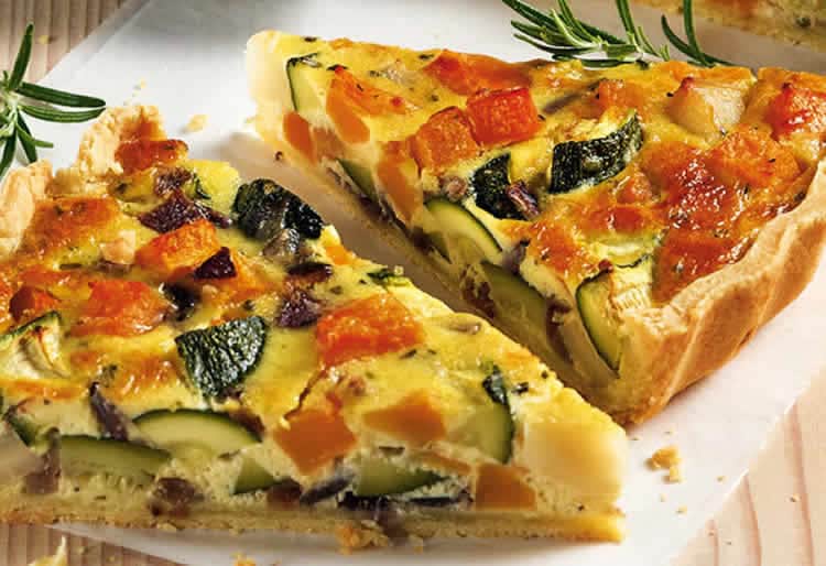 Tarte aux légumes et crème fraîche