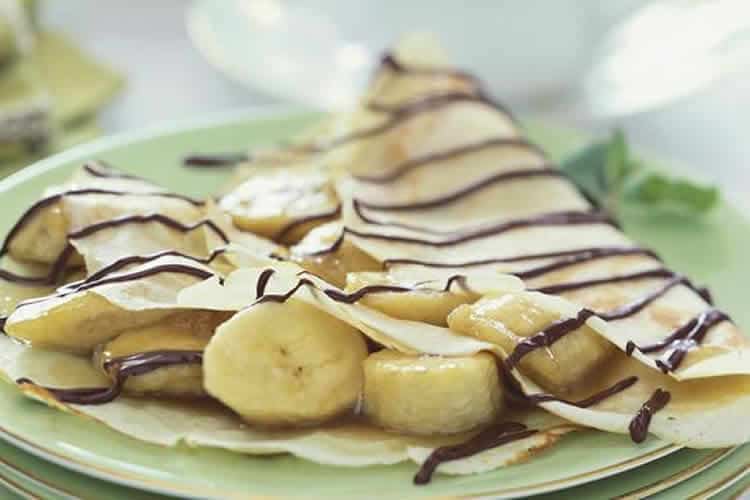Crêpes au chocolat et bananes