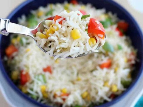 Riz aux poivrons et maïs