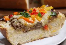 Sandwich à la viande hachée et poivron