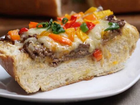 Sandwich à la viande hachée et poivron