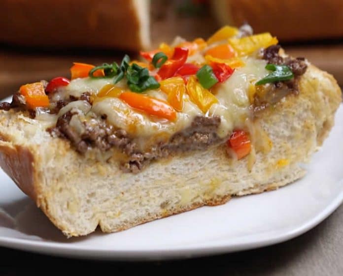 Sandwich à la viande hachée et poivron