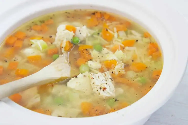 Soupe de poulet aux légumes et vermicelles