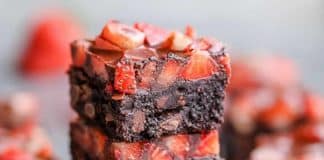 Brownie chocolat et fraises