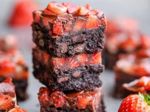 Brownie chocolat et fraises
