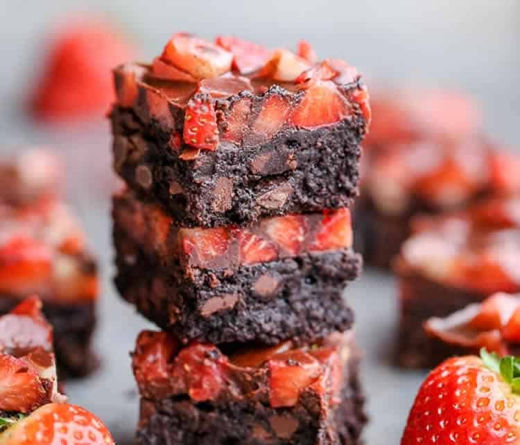 Brownie chocolat et fraises