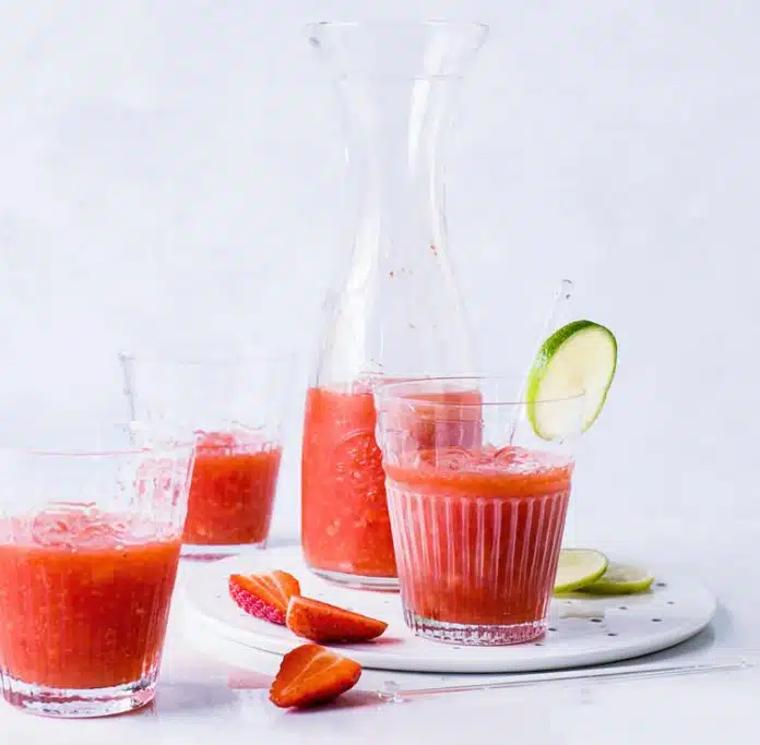 Cocktail margarita de fraise au thermomix