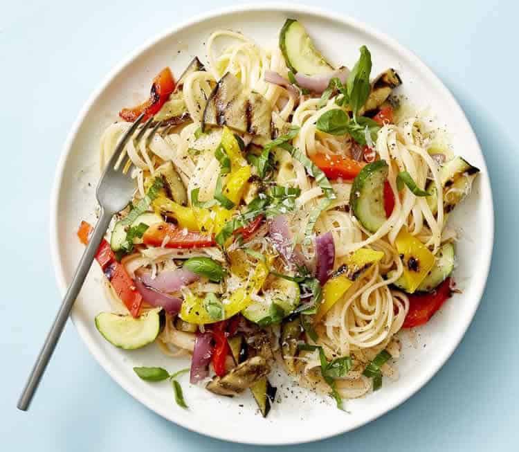 Pâtes aux légumes grillés