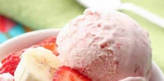 Glace aux fraise et bananes