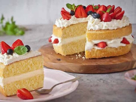 Gâteau chocolat blanc et fraises