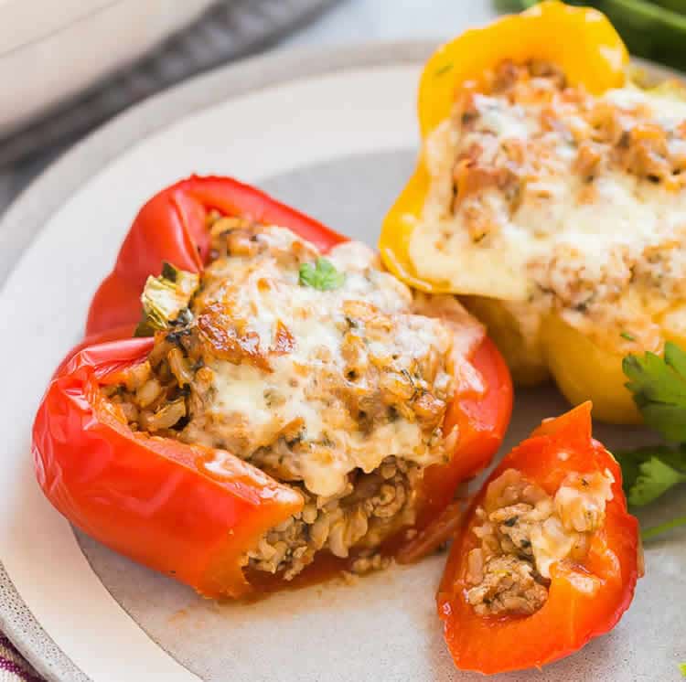 Poivrons farcis à la dinde