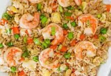 Riz aux crevettes et légumes