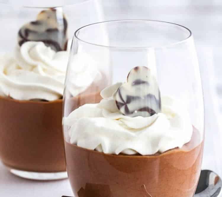 Verrines de chocolat à la crème