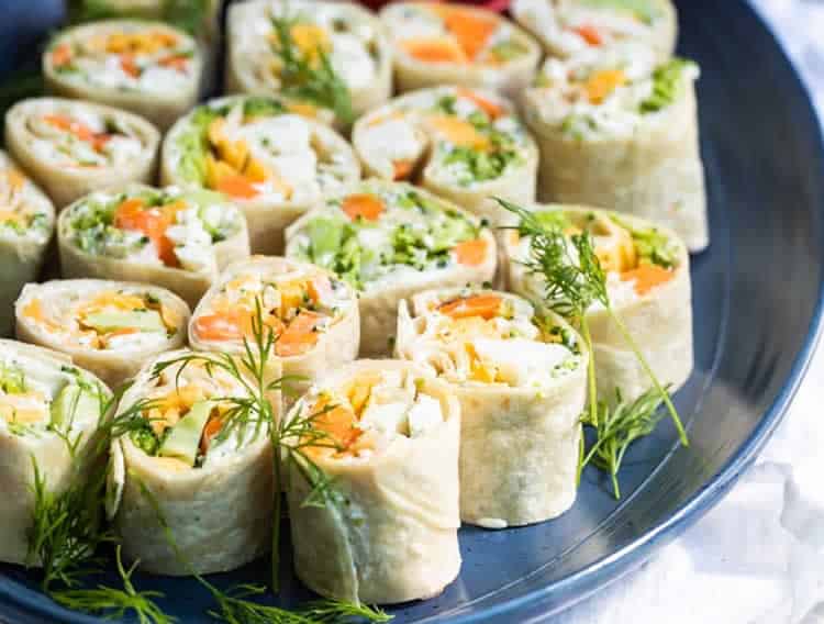 Apéro rouleaux de tortilla aux légumes