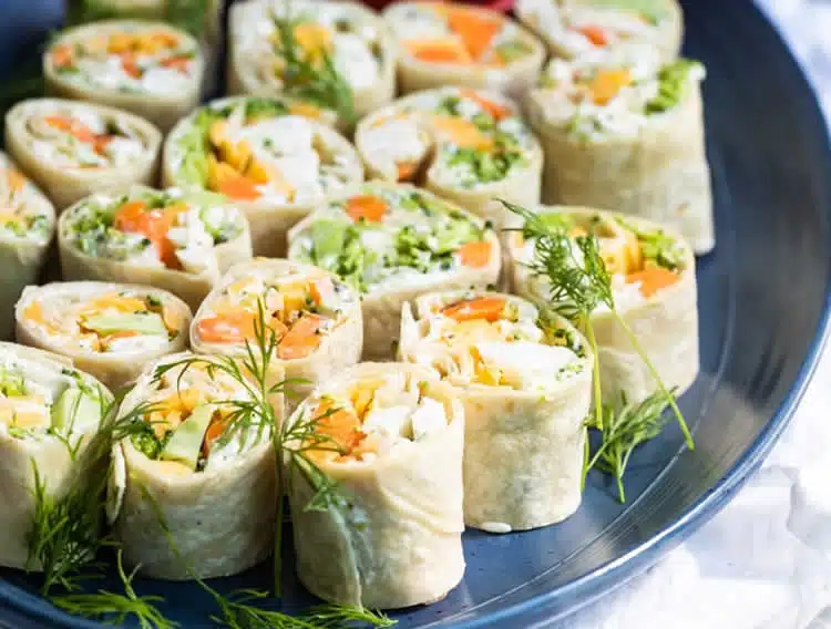 Apéro rouleaux de tortilla aux légumes