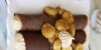 Crêpes au chocolat et bananes caramélisées