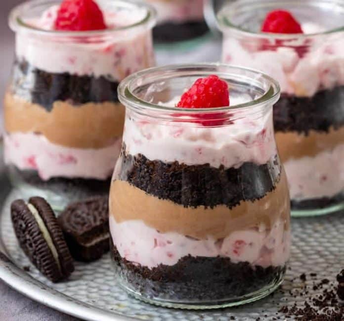 Dessert à la framboise et Oreo au thermomix