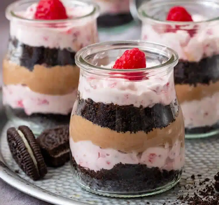 Dessert à la framboise et Oreo au thermomix