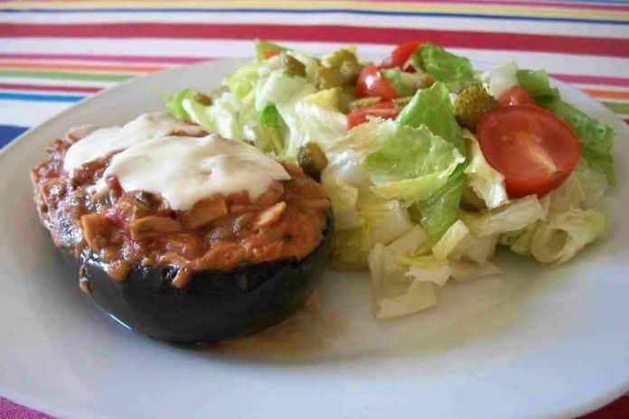 Aubergine farcie au thon