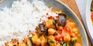 Aubergines et pois chiches au cookeo