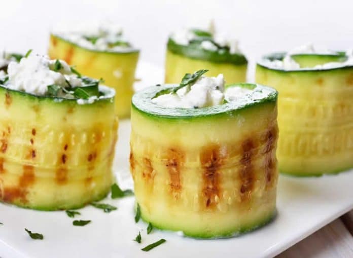 Courgettes grillées au fromage de chèvre