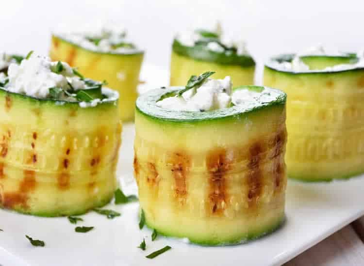 Courgettes grillées au fromage de chèvre
