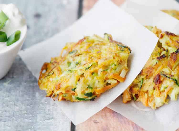 Galettes fines de courgettes râpées
