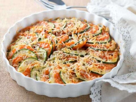 Gratin de courgettes tomates et parmesan