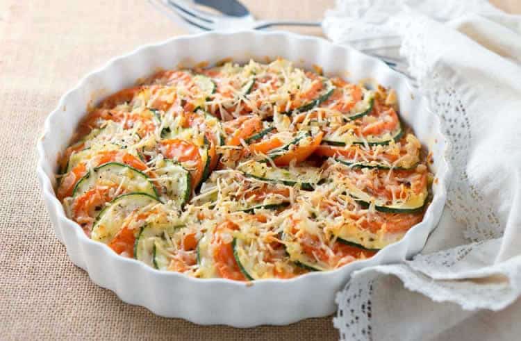 Gratin de courgettes tomates et parmesan