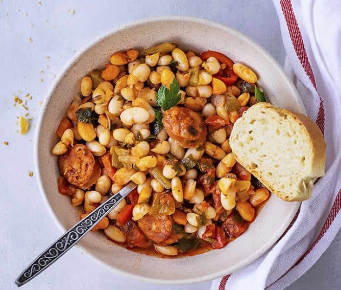 Haricots aux chorizo et légumes au cookeo